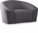 Riley Velvet Upholstered Chair - Grey