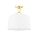 Aged Brass White Plains Semi Flush 14" by Hudson Valley