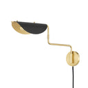 Aged Brass Suffield Plug-In Sconce 4.75" by Hudson Valley