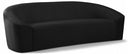 Riley 91" Velvet Upholstered Sofa - Black