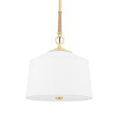 Aged Brass White Plains Pendant 14" by Hudson Valley