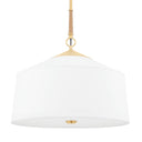 Aged Brass White Plains Pendant 22.25" by Hudson Valley