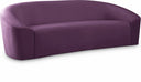 Riley 91" Velvet Upholstered Sofa - Purple