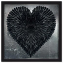 Glittering Noir Feather Heart