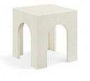 Renza Concrete And Fiberglass Indoor / Outdoor Patio End Table / Side Table - Cream