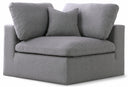 Serene Linen Textured Fabric Upholstered Deluxe Comfort Modular Corner Chair - Grey