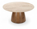 Liona Genuine Marble And Mango Wood Coffee Table - Beige