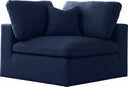 Serene Linen Textured Fabric Upholstered Deluxe Comfort Modular Corner Chair - Blue