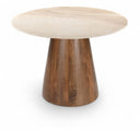 Liona 42" Genuine Marble And Mango Wood Dining Table - Beige