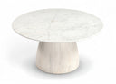 Liona Genuine Marble And Mango Wood Coffee Table - White