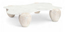 Liona Genuine Marble And Acacia Wood Coffee Table - White