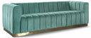 Marlon 86.5" Velvet Upholstered Sofa - Green