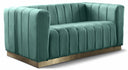Marlon 62.5" Velvet Upholstered Loveseat - Green