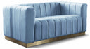 Marlon 62.5" Velvet Upholstered Loveseat - Light Blue