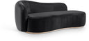 Gustavo Velvet Upholstered Chaise Lounge - Black