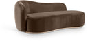 Gustavo Velvet Upholstered Chaise Lounge - Brown