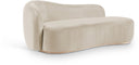 Gustavo Velvet Upholstered Chaise Lounge - Cream