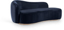 Gustavo Velvet Upholstered Chaise Lounge - Blue