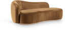 Gustavo Velvet Upholstered Chaise Lounge - Saddle