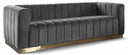 Marlon 86.5" Velvet Upholstered Sofa - Grey