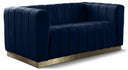 Marlon 62.5" Velvet Upholstered Loveseat - Blue