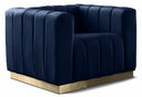 Marlon Velvet Upholstered Chair - Blue