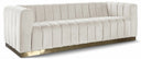 Marlon 86.5" Velvet Upholstered Sofa - Cream