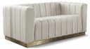 Marlon 62.5" Velvet Upholstered Loveseat - Cream
