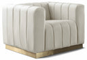 Marlon Velvet Upholstered Chair - Cream