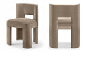 Zuno Velvet Performance Fabric Upholstered Dining Chair - Taupe