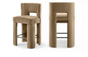 Zuno Velvet Performance Fabric Upholstered Counter Stool - Beige