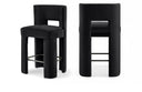 Zuno Velvet Performance Fabric Upholstered Counter Stool - Black