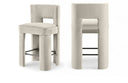 Zuno Velvet Performance Fabric Upholstered Counter Stool - Cream