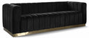 Marlon 86.5" Velvet Upholstered Sofa - Black
