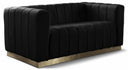 Marlon 62.5" Velvet Upholstered Loveseat - Black