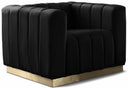 Marlon Velvet Upholstered Chair - Black