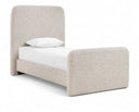 Fira Linen Textured Fabric Upholstered Twin Bed - Beige