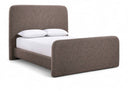 Fira Linen Textured Fabric Upholstered Bed - Brown