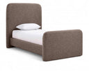 Fira Linen Textured Fabric Upholstered Twin Bed - Brown