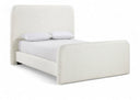 Fira Linen Textured Fabric Upholstered Bed - Cream