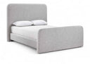 Fira Linen Textured Fabric Upholstered Bed - Grey