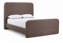 Fira Chenille Fabric Upholstered Bed - Brown