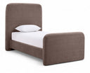 Fira Chenille Fabric Upholstered Twin Bed - Brown