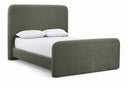 Fira Chenille Fabric Upholstered Bed - Green