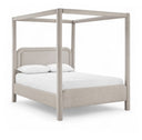 Salina Linen Textured Fabric Upholstered Bed - Beige