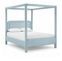Salina Linen Textured Fabric Upholstered Bed - Light Blue