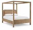 Salina Velvet Upholstered Bed - Beige