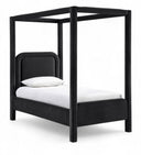 Salina Velvet Upholstered Twin Bed - Black