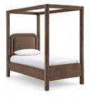Salina Velvet Upholstered Twin Bed - Brown