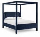 Salina Velvet Upholstered Bed - Blue